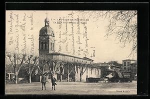 Carte postale Le Péage-de-Roussillon, La Place Paul-Morand et l`Eglise