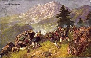 Künstler Ansichtskarte / Postkarte Tiroler Landsturm, österreichische Soldaten, Berge, I. WK, Alp...
