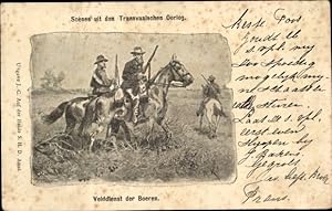 Ansichtskarte / Postkarte Scenes uit den Transvaalschen Oorlog, Velddienst der Boeren, Burenkrieg