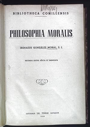 Bild des Verkufers fr Philosophia Moralis. zum Verkauf von books4less (Versandantiquariat Petra Gros GmbH & Co. KG)