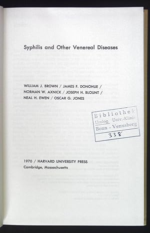 Bild des Verkufers fr Syphilis and Other Venereal Diseases. American Public Health Monograph. zum Verkauf von books4less (Versandantiquariat Petra Gros GmbH & Co. KG)