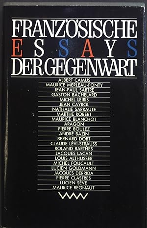 Bild des Verkufers fr Franzsische Essays der Gegenwart. zum Verkauf von books4less (Versandantiquariat Petra Gros GmbH & Co. KG)