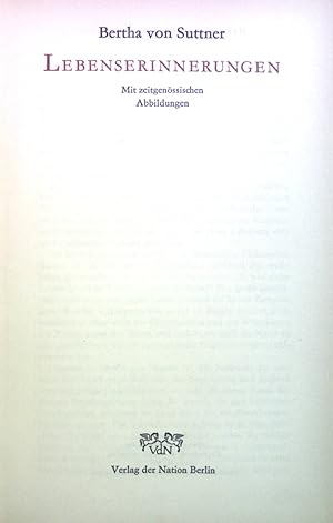 Imagen del vendedor de Lebenserinnerungen : Mit zeitgenss. Abb. a la venta por books4less (Versandantiquariat Petra Gros GmbH & Co. KG)