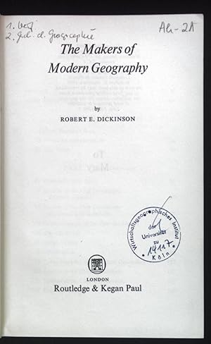 Bild des Verkufers fr The Makers of Modern Geography. zum Verkauf von books4less (Versandantiquariat Petra Gros GmbH & Co. KG)