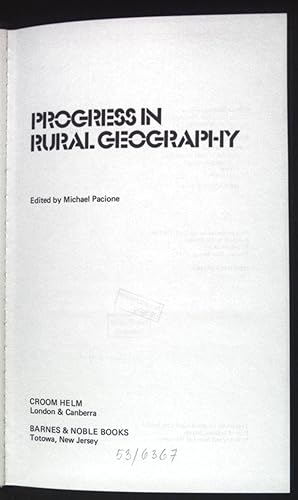 Bild des Verkufers fr Progress in rural geography. zum Verkauf von books4less (Versandantiquariat Petra Gros GmbH & Co. KG)