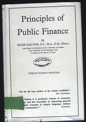 Bild des Verkufers fr Principles of Public Finance. zum Verkauf von books4less (Versandantiquariat Petra Gros GmbH & Co. KG)