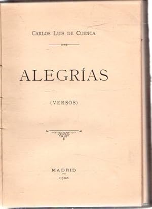 Imagen del vendedor de Alegras (versos) . a la venta por Librera Astarloa