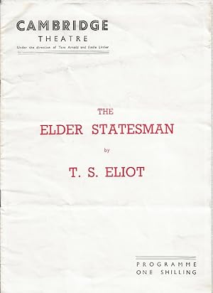 The Elder Statesman. Theatre Programme. 1st London run, Cambridge Theatre, 1958
