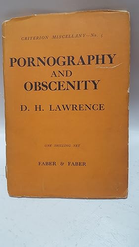 Seller image for Pornography and Obscenity. Criterion Miscellany No 5. for sale by Cambridge Rare Books