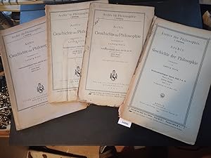 Bild des Verkufers fr Archiv fr Geschichte der Philosophie Heft 1/2 1920; Heft 3/4 1921; Heft 1/2 1922; Heft 3/4 1924 zum Verkauf von Windau Antiquariat