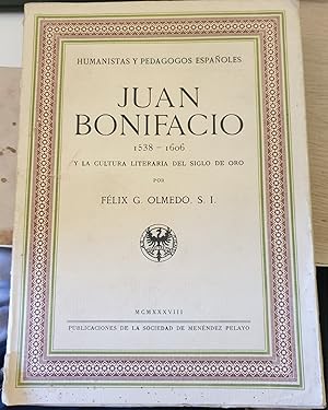 Bild des Verkufers fr JUAN BONIFACIO 1538 - 1606 Y LA CULTURA LITERARIA DEL SIGLO DE ORO. zum Verkauf von Libreria Lopez de Araujo