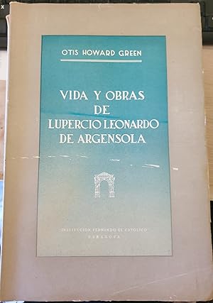 Imagen del vendedor de VIDA Y OBRAS DE LUPERCIO LEONARDO DE ARGENSOLA. a la venta por Libreria Lopez de Araujo