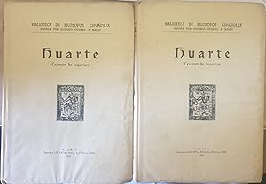 EXAMEN DE INGENIOS PARA LAS CIENCIAS. 2 TOMOS. EDICION COMPARADA DE LA PRINCIPE (BAEZA 1575) Y SU...