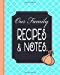 Imagen del vendedor de Our Family Recipes and Notes: A 130 Page Teal and Orange Blank Book [Soft Cover ] a la venta por booksXpress