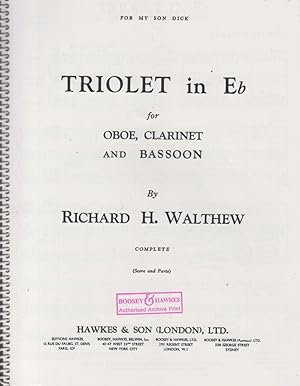 Triolet in E flat for Oboe, Clarinet and Bassoon - Full Score and Set of Parts