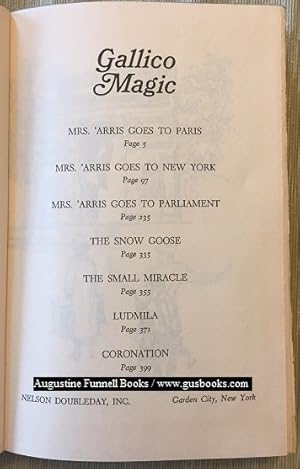 GALLICO MAGIC, Mrs. 'Arris Goes to Paris, Mrs. 'Arris Goes to NewYork, Mrs. 'Arris Goes to Parlia...