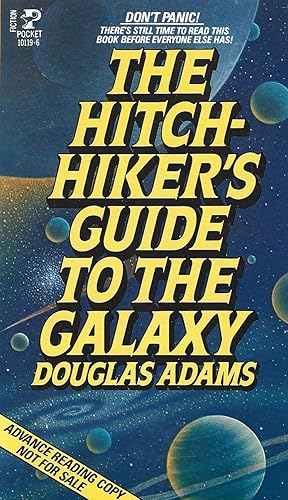 Seller image for THE HITCHHIKER'S GUIDE TO THE GALAXY ** Advance Reading Copy of the First Pocket Books Printing ** Signed By the Author for sale by Richard Vick, Modern First Editions