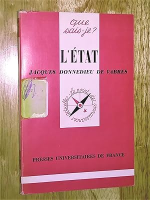 L'État, huitième édition mise à jour par jean-Michel de Forges