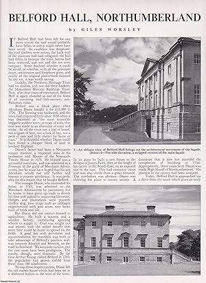 Image du vendeur pour Belford Hall, Northumberland. Several pictures and accompanying text, removed from an original issue of Country Life Magazine, 1988. mis en vente par Cosmo Books