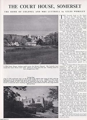 Bild des Verkufers fr The Court House, Somerset. The Home of Colonel and Mrs Luttrell. Several pictures and accompanying text, removed from an original issue of Country Life Magazine, 1987. zum Verkauf von Cosmo Books