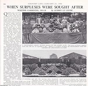 Seller image for Wartime Gardening, 1914-18. Several pictures and accompanying text, removed from an original issue of Country Life Magazine, 1986. for sale by Cosmo Books