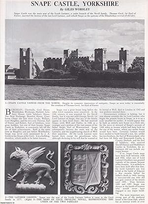 Bild des Verkufers fr Snape Castle, Yorkshire. Several pictures and accompanying text, removed from an original issue of Country Life Magazine, 1986. zum Verkauf von Cosmo Books