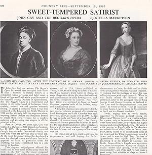 Seller image for John Gay (1685-1732) and the Beggar's Opera. Several pictures and accompanying text, removed from an original issue of Country Life Magazine, 1985. for sale by Cosmo Books