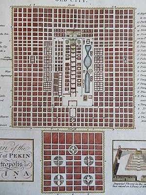 Beijing China City Plan Old & New City Peking Palace 1790 Neele engraved map