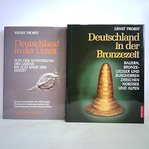 Bild des Verkufers fr Deutschland in der Urzeit. Von der Entstehung des Lebens bis zum Ende der Eiszeit / Deutschland in der Bronzezeit. Bauern, Bronzegieer und Burgherren zwischen Nordsee und Alpen. Zusammen 2 Bnde zum Verkauf von Celler Versandantiquariat