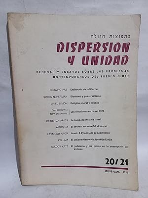 Imagen del vendedor de Dispersion y Unidad N20/21 - Contiene Articulo de Octavio Paz a la venta por Libros de Ultramar Alicante