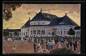 Bild des Verkufers fr Knstler-Ansichtskarte Claus Bergen: Mnchen, Ausstellung 1908, Das Haupt-Restaurant, PP15C147O27, Ganzsache zum Verkauf von Bartko-Reher