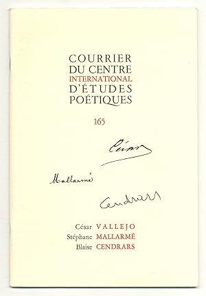 Bild des Verkufers fr Courrier du Centre International d'tudes Potiques No. 165 zum Verkauf von Between the Covers-Rare Books, Inc. ABAA