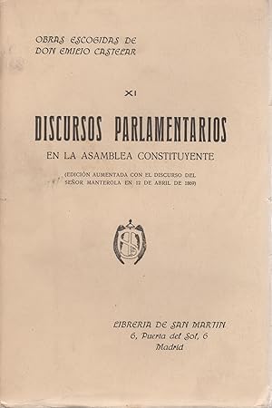 Imagen del vendedor de Discursos parlamentarios en la Asamblea constituyente, tomo II . a la venta por Librera Astarloa