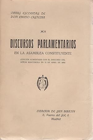 Bild des Verkufers fr Discursos parlamentarios en la Asamblea constituyente, tomo III . zum Verkauf von Librera Astarloa