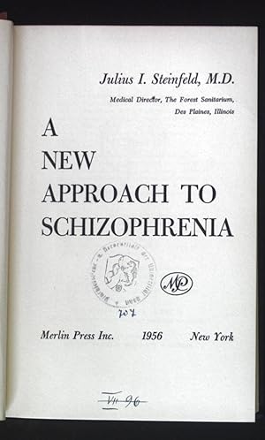 Imagen del vendedor de A New Approach to Schizophrenia. a la venta por books4less (Versandantiquariat Petra Gros GmbH & Co. KG)