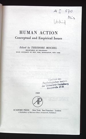Seller image for Human Action, Conceptual and Empirical Issues. for sale by books4less (Versandantiquariat Petra Gros GmbH & Co. KG)
