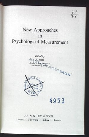 Bild des Verkufers fr New Approaches to Psychological Measurement. zum Verkauf von books4less (Versandantiquariat Petra Gros GmbH & Co. KG)