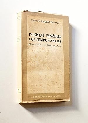 Imagen del vendedor de PROSISTAS ESPAOLES CONTEMPORNEOS. Alarcn, Leopoldo Alas, Gabriel Mir, Azorn. a la venta por Libros con Vidas