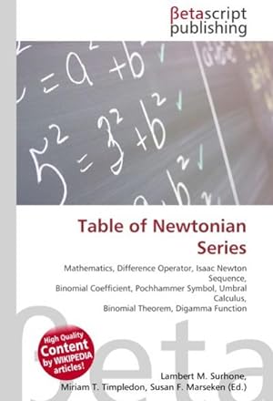 Image du vendeur pour Table of Newtonian Series mis en vente par BuchWeltWeit Ludwig Meier e.K.