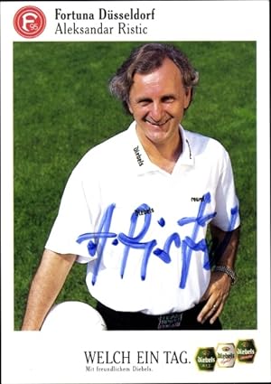 Foto Trainer Aleksandar Ristic, Fortuna Düsseldorf, Autogramm