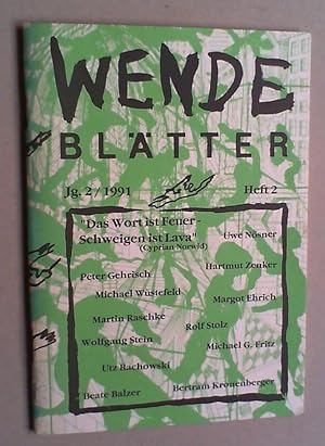 Image du vendeur pour Wendebltter. Jg. 2 (1991), Heft 2. mis en vente par Antiquariat Sander