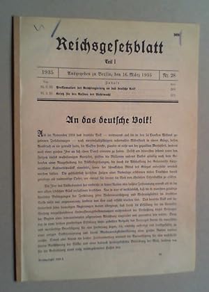 Gesetz für den Aufbau der Wehrmacht. Vom 16. März 1935. In: Reichsgesetzblatt 1935, I. 16. März 1...