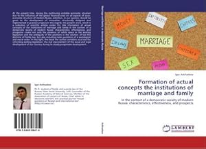 Immagine del venditore per Formation of actual concepts the institutions of marriage and family venduto da BuchWeltWeit Ludwig Meier e.K.