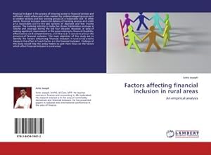 Imagen del vendedor de Factors affecting financial inclusion in rural areas a la venta por BuchWeltWeit Ludwig Meier e.K.