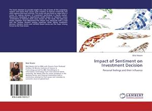 Imagen del vendedor de Impact of Sentiment on Investment Decision a la venta por BuchWeltWeit Ludwig Meier e.K.