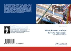 Imagen del vendedor de Microfinance: Profit or Poverty Reduction? a la venta por BuchWeltWeit Ludwig Meier e.K.