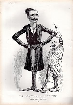 Imagen del vendedor de ENGRAVING: "The Senatorial Hall of Fame: Kansas--Bristow and Curtis".engraving from Harper's Weekly, May 8, 1909 a la venta por Dorley House Books, Inc.