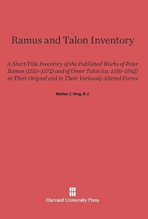 Immagine del venditore per Ramus and Talon Inventory venduto da BuchWeltWeit Ludwig Meier e.K.