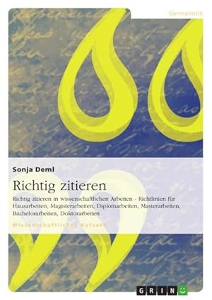 Seller image for Richtig zitieren for sale by BuchWeltWeit Ludwig Meier e.K.
