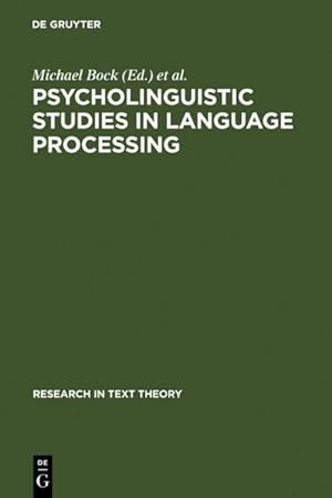 Bild des Verkufers fr Psycholinguistic Studies in Language Processing zum Verkauf von BuchWeltWeit Ludwig Meier e.K.